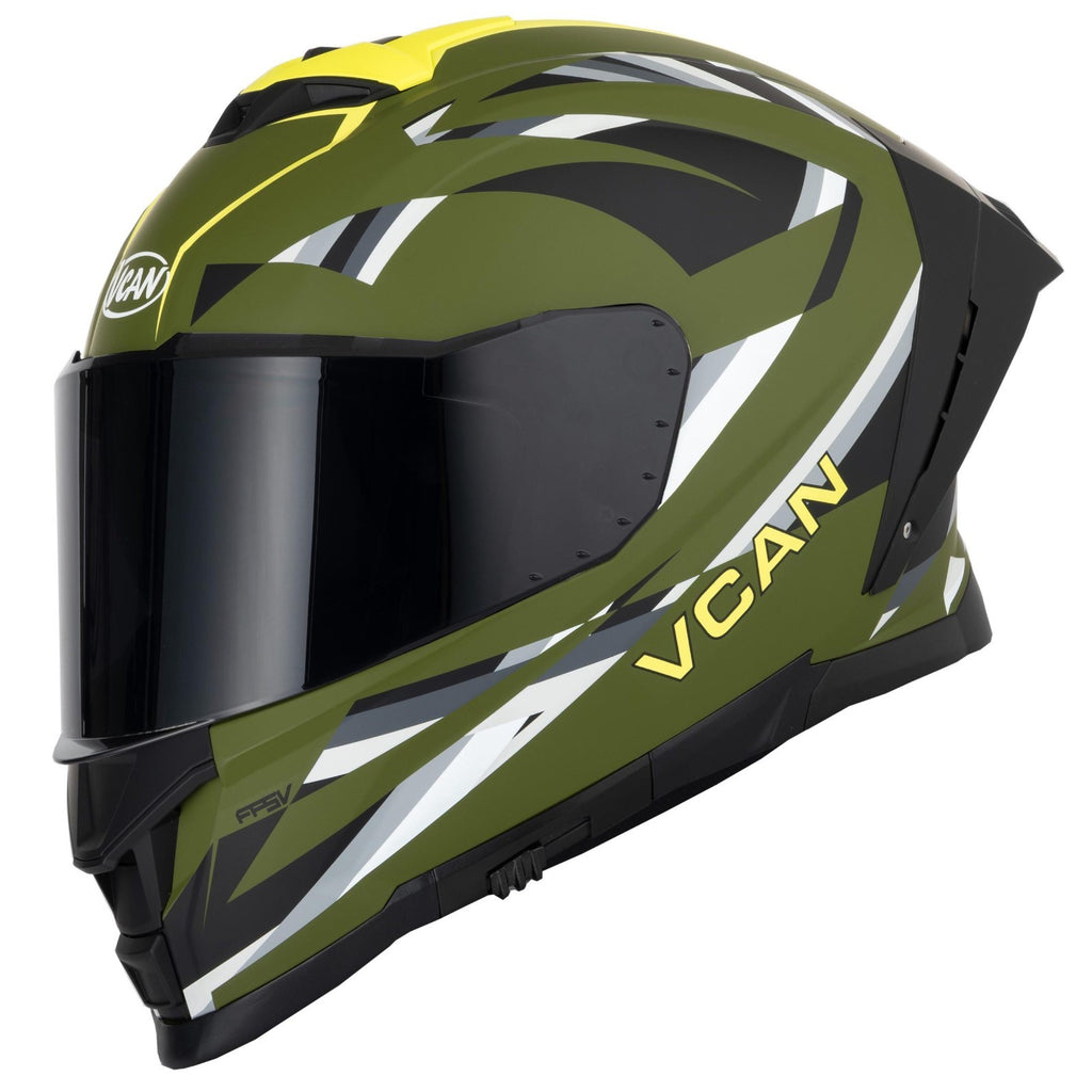 Vcan H162 Lifeforce Green ECE2206 ACU Gold Motorcycle Motorbike Helmet