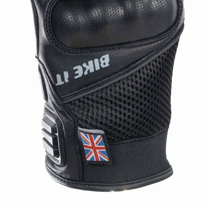 Bike It 'UFG' Ultimate Streetfighter Leather Motorcycle Motorbike Glove Black