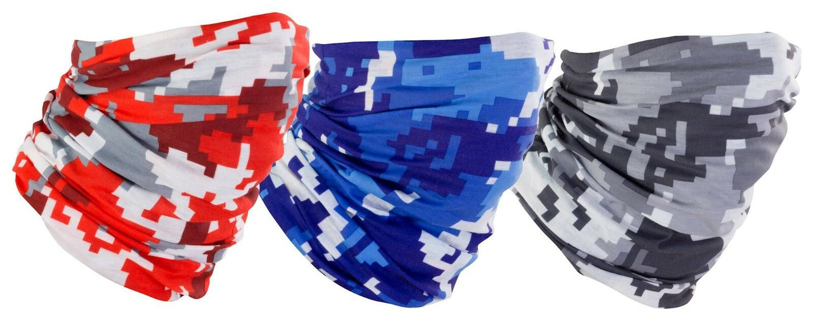Bike It Neck Tube Snood Balaclava Triple Pack With Urban Digi Camo Designs