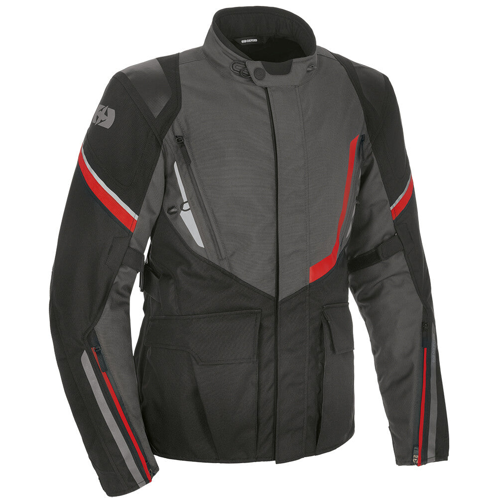 Oxford Montreal 4.0 Motorcycle Motorbike Dry2Dry Jacket Black Grey & Red