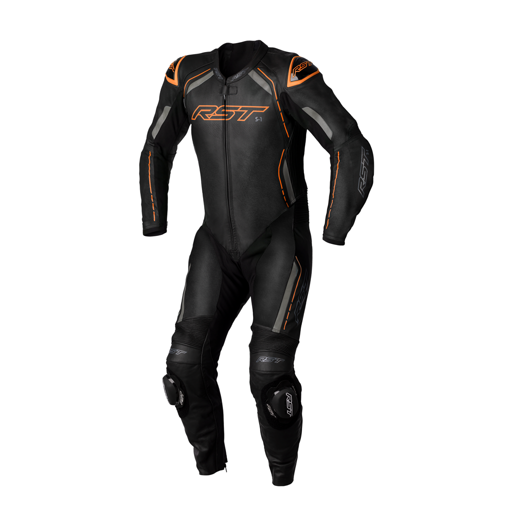 RST S1 CE AAA Rated Leather Motorcycle Motorbike Sports Race 1 Piece Suit Orange