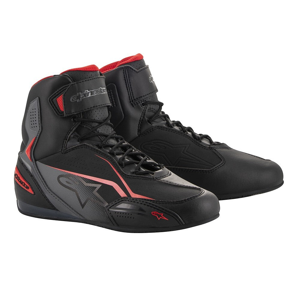 Alpinestars Faster 3 Drystar Waterproof Motorcycle Motorbike Shoe Black Gry Red