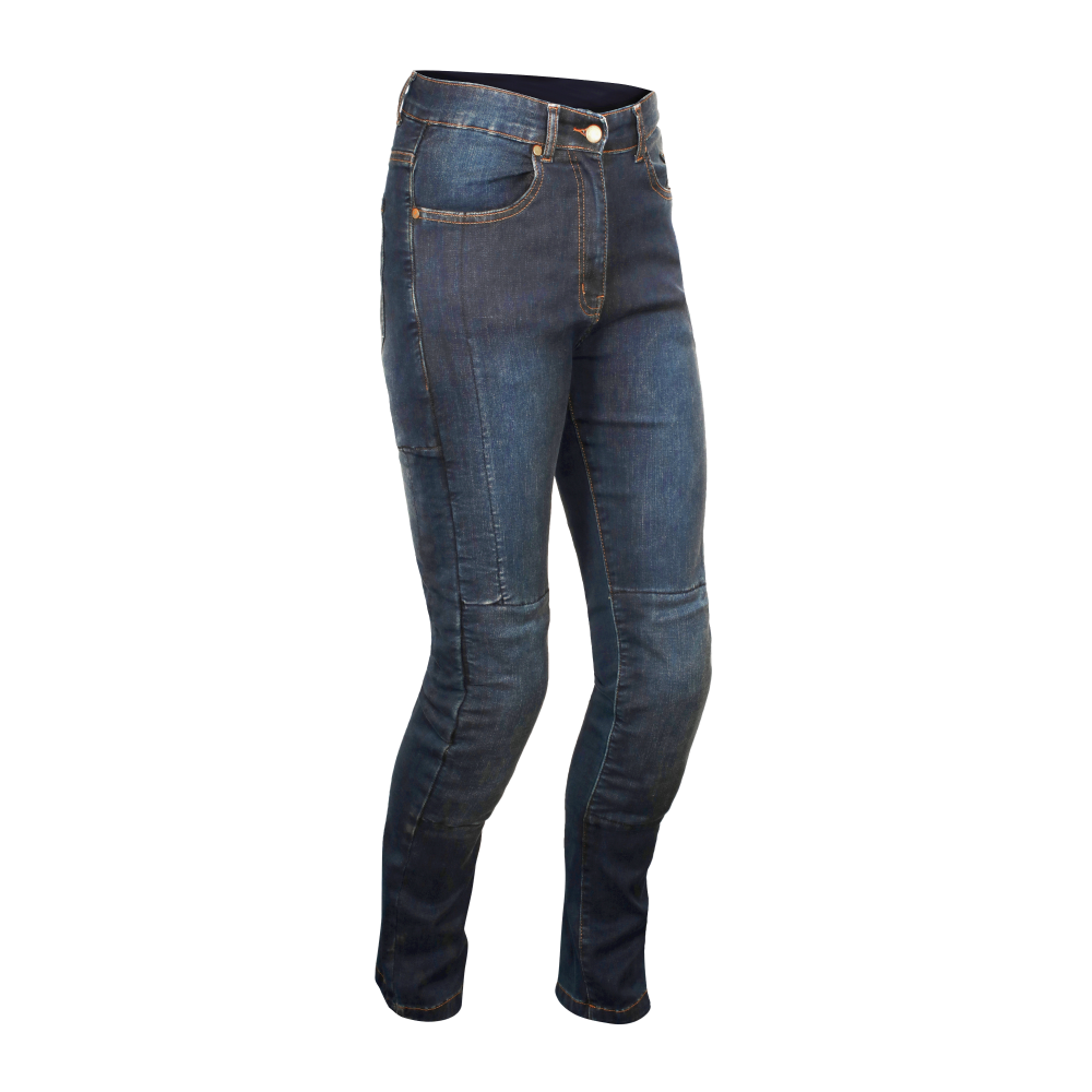 Weise Tundra Armoured Denim Womens CE Motorcycle Motorbike Mom Fit Jeans - Blue