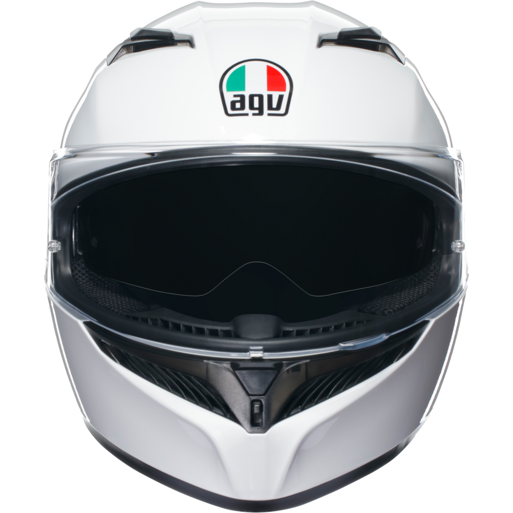 AGV K3 Solid Gloss White ECE2206 Full Face ACU Gold Motorcycle Motorbike Helmet