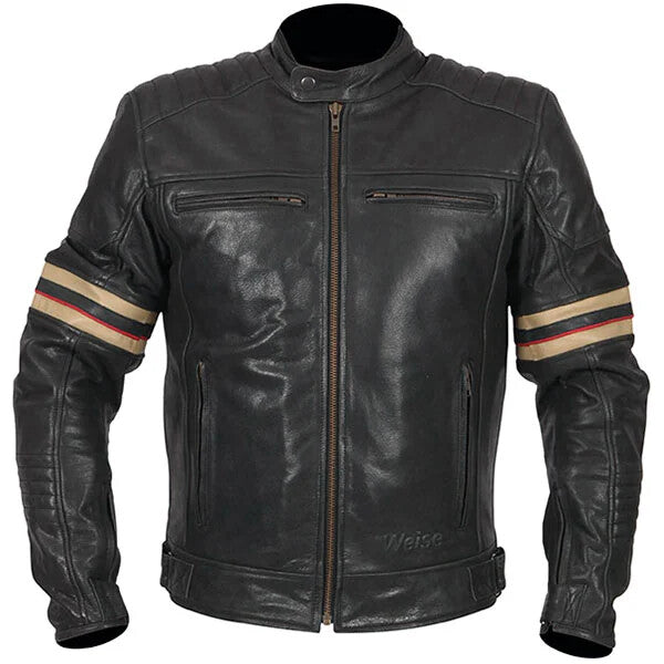 Weise Detroit CE AA Classic Distressed Leather Motorcycle Motorbike Jacket