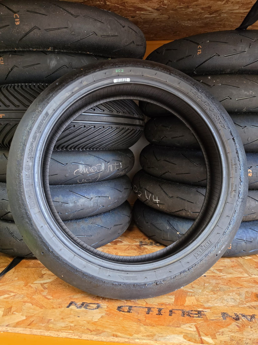 Pirelli Diablo Superbike SC1 120/70-17 Used BSB Scrub Motorcycle Tyre - SF35
