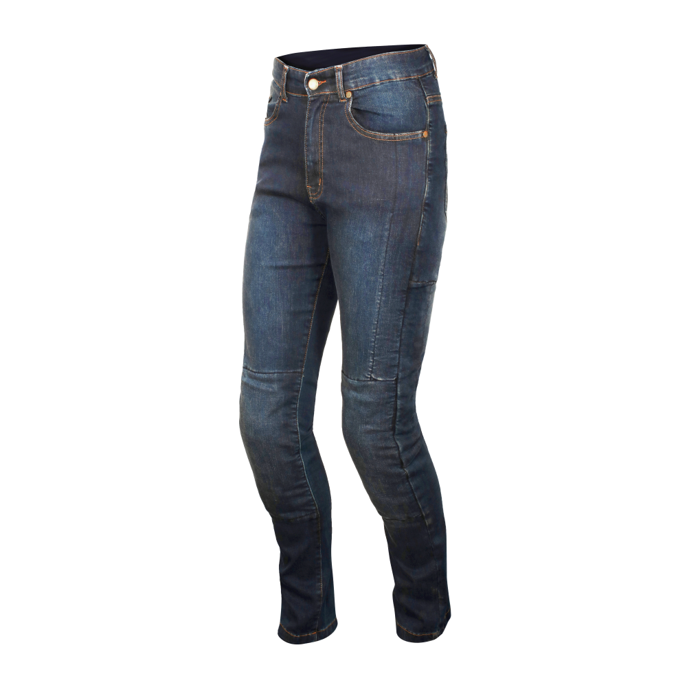 Weise Tundra Armoured Denim Womens CE Motorcycle Motorbike Mom Fit Jeans - Blue