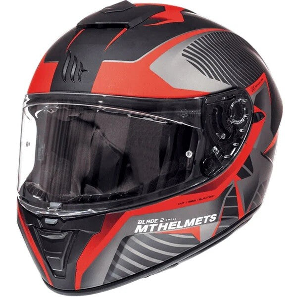 MT Blade 2 Blaster Matt Red Black Motorcycle Motorbike Full Face Helmet
