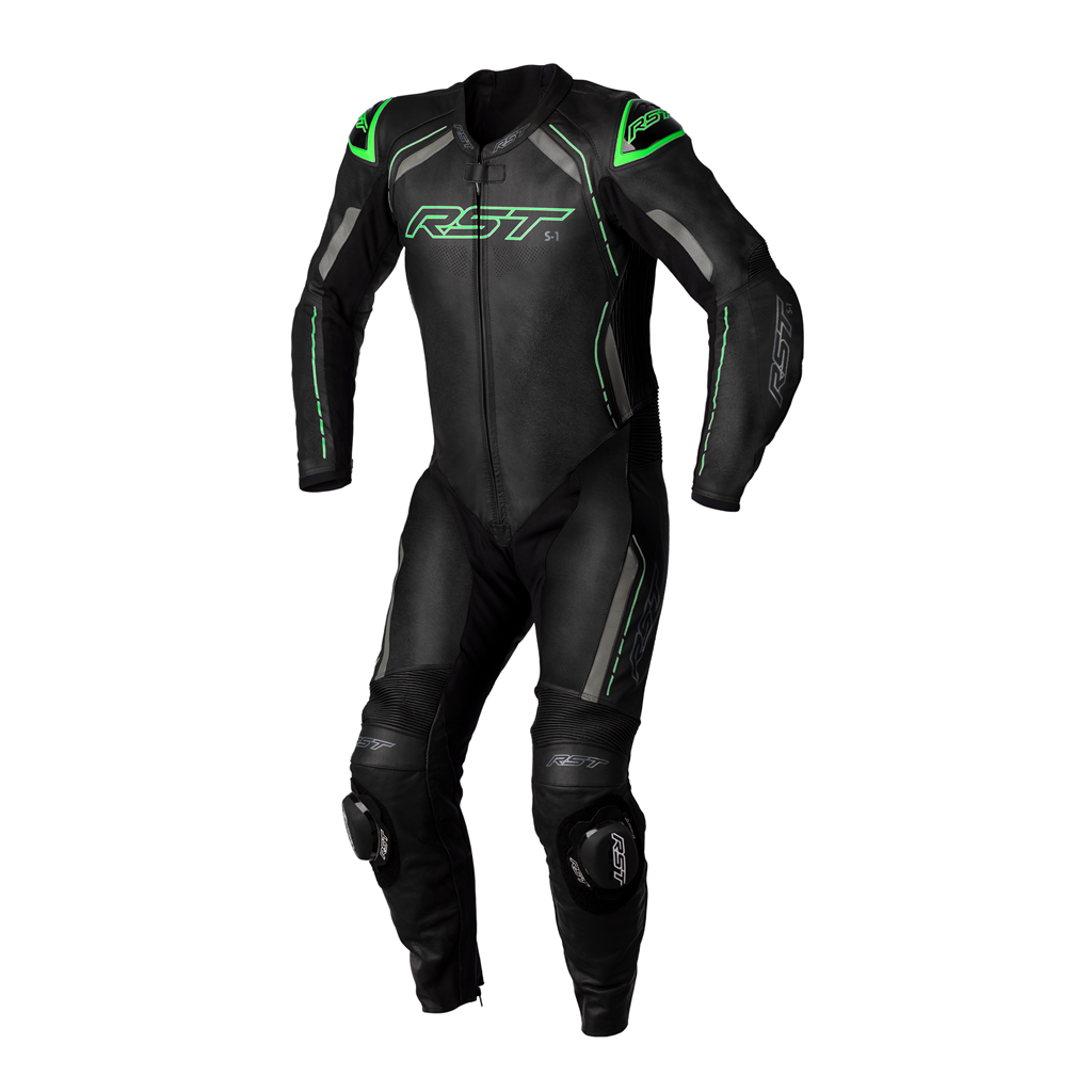RST S1 CE AAA Rated Leather Motorcycle Motorbike Sports Race 1 Piece Suit Green