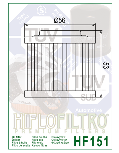 Hiflo Filtro HF151 Motorcycle Motorbike Oil Filter Replaces BMW Aprilia 650