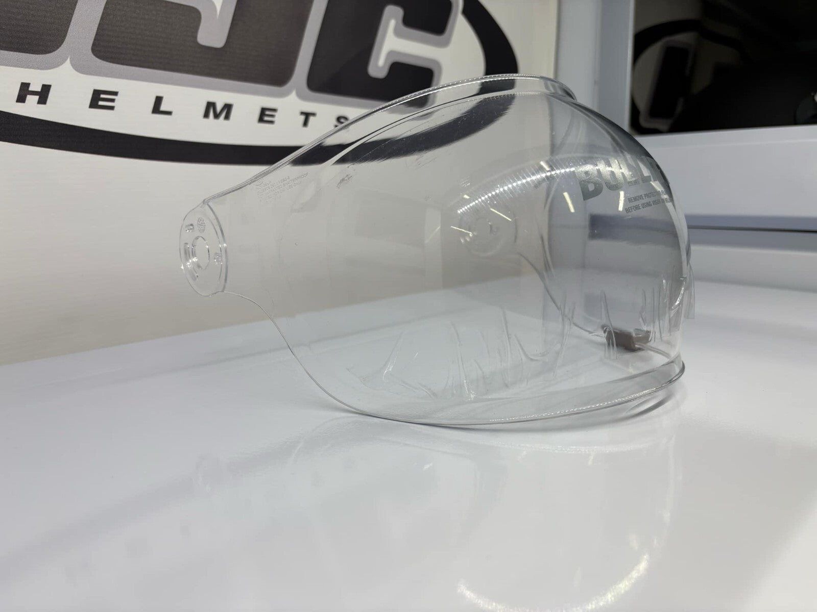 Ex-Display Bell Bullitt Bubble Clear Visor, Brown Tab - P401-FS-JH Helmet Visor