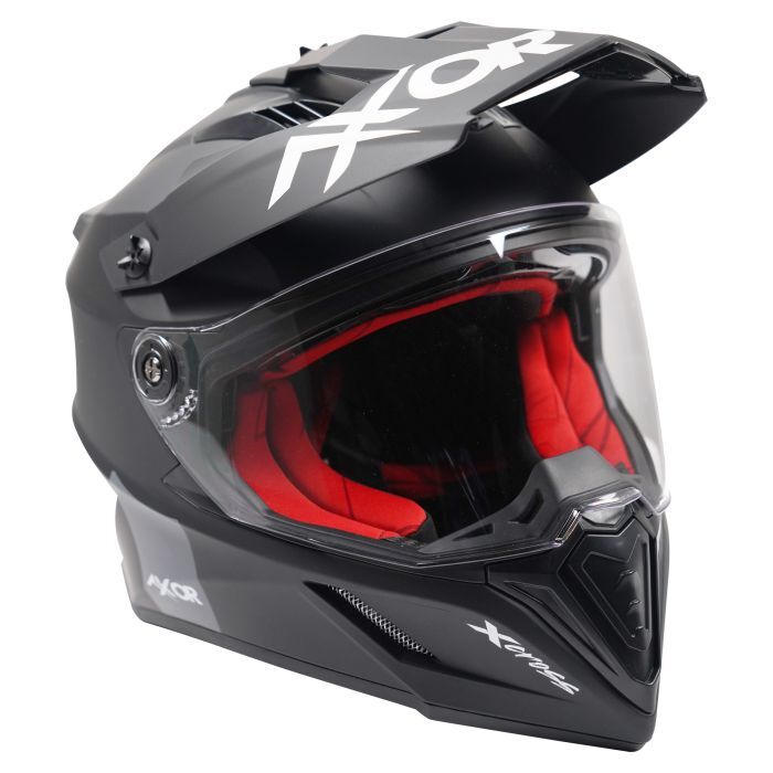 Axor X-Cross Adventure Full Face Motorcycle Motorbike Helmet - Matt Black