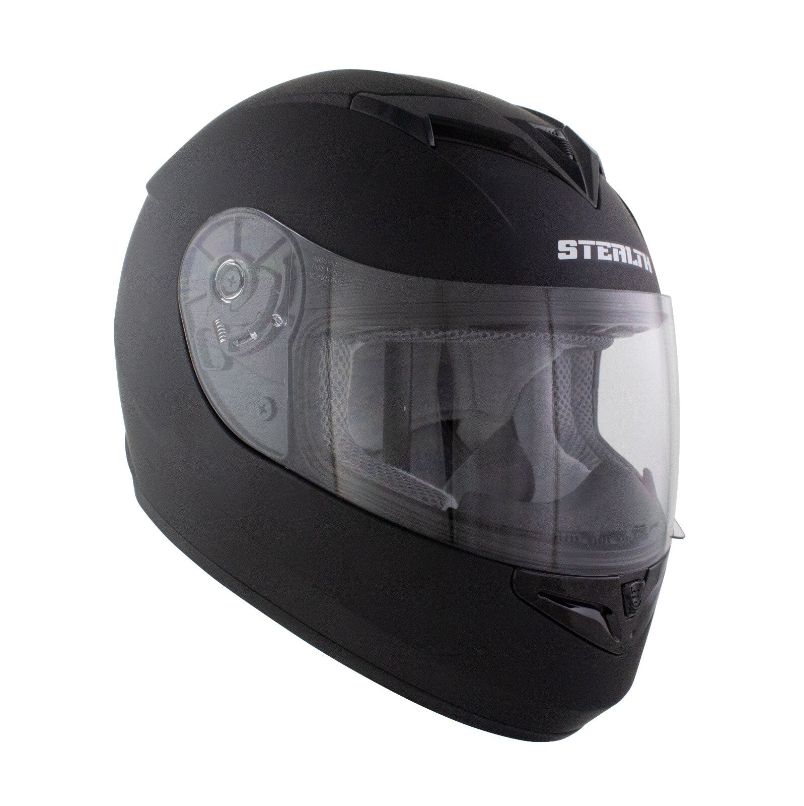 Stealth Full Face Motorcycle Motorbike Helmet V121 Matt Black