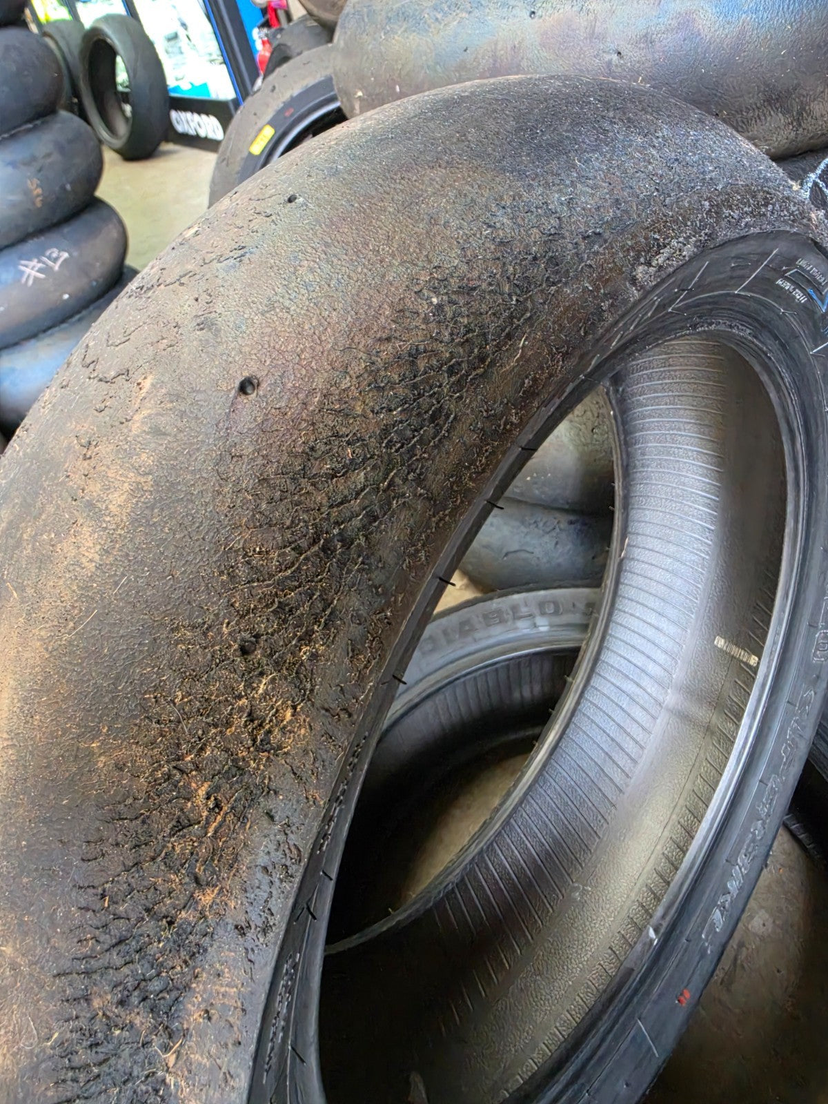 Pirelli Diablo Superbike SC0 190/60-17 Used BSB Scrub Motorcycle Tyre - SR14