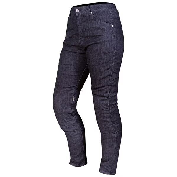 Route One Ladies Trinity Stretch Aramid Motorcycle Motorbike Jeans - Blue