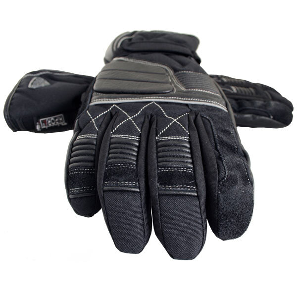 Weise Grid Waterproof Leather Textile Mix Motorcycle Motorbike Glove - Black
