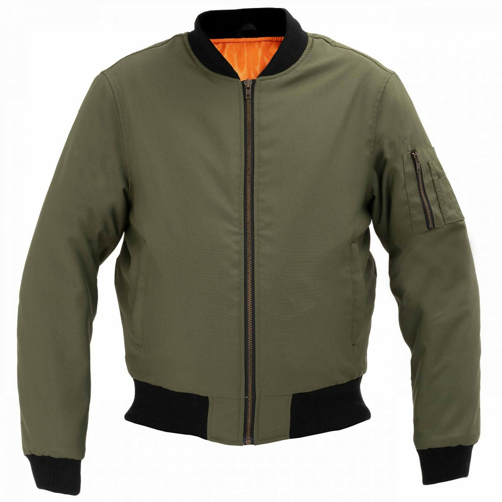 Rayven Combat Aramid Green Waterproof CEAA Motorcycle Motorbike Bomber Jacket