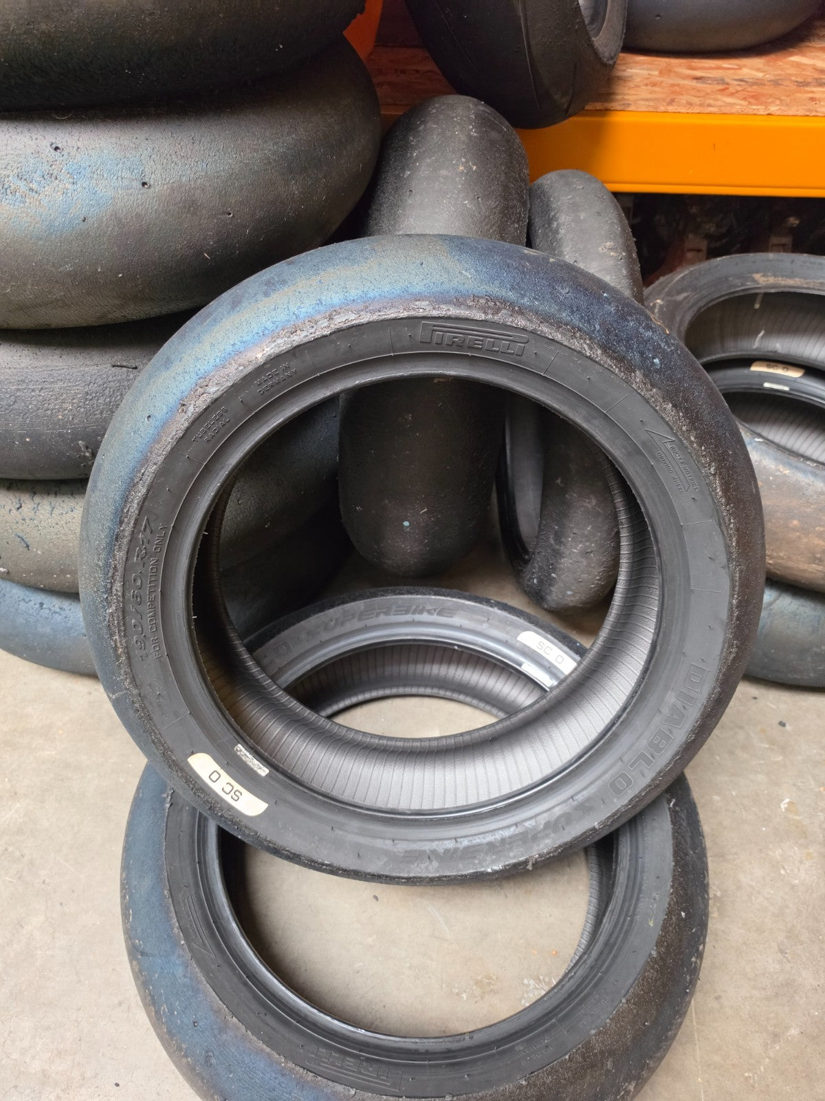 Pirelli Diablo Superbike SC0 190/60-17 Used BSB Scrub Motorcycle Tyre - SR12