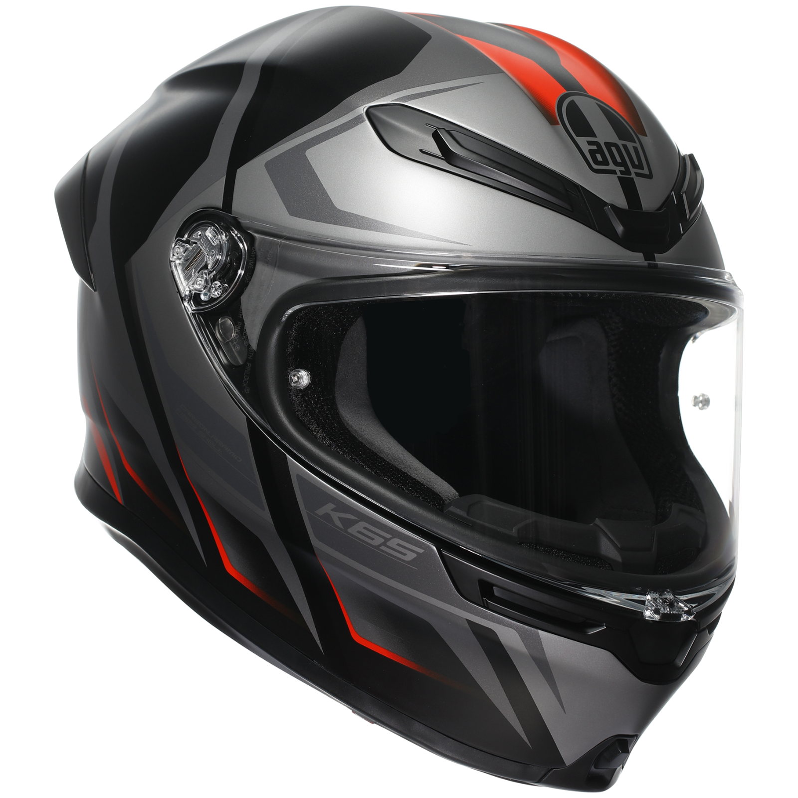 AGV K6-S Karve Grey Red ECE2206 Full Face ACU Gold Motorcycle Motorbike Helmet