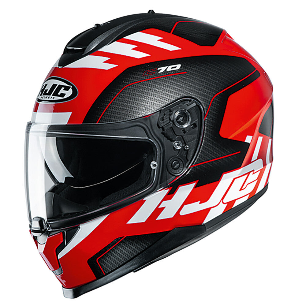 HJC C70 Koro Red Black Motorcycle Motorbike Full Face Helmet Replaces IS-17