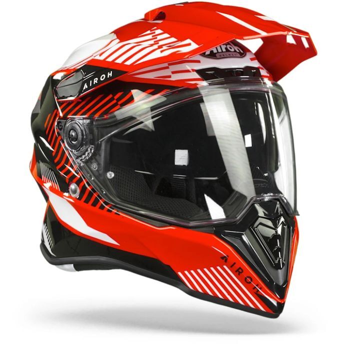 Airoh Commander Adventure ACU Gold Motorcycle Motorbike Helmet Boost Gloss Red