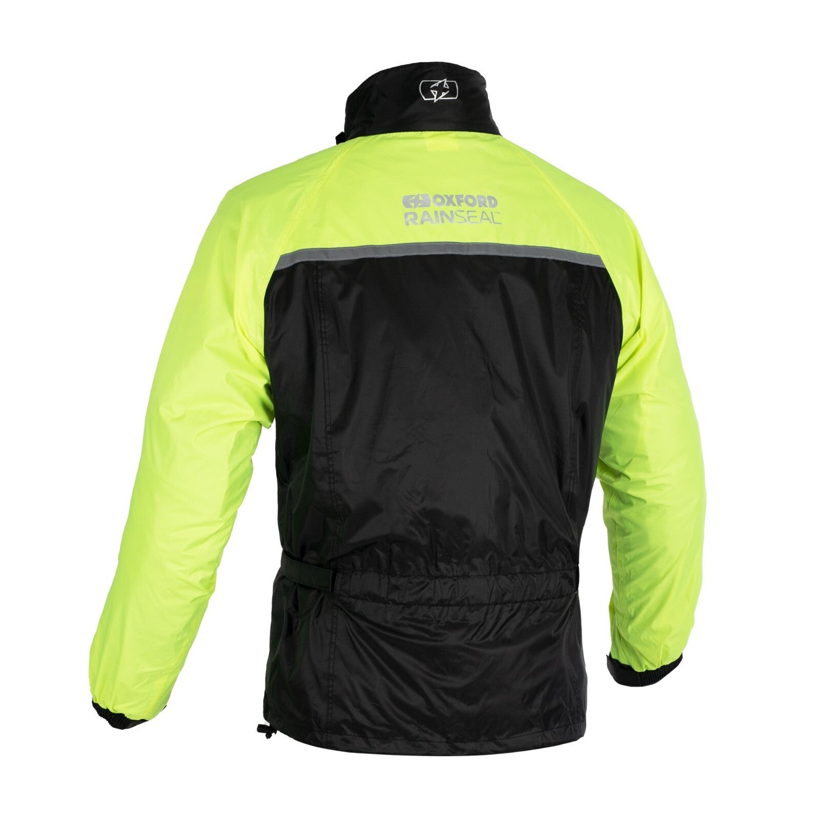 Oxford Rainseal Waterproof Motorcycle Motorbike Over Jacket - Black Fluo