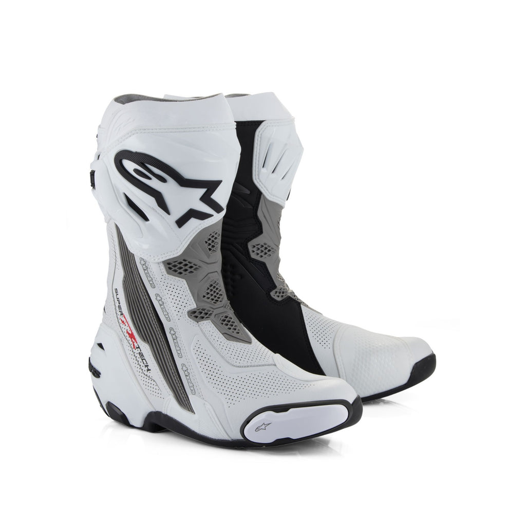 Alpinestars Supertech R Vented Motorcycle Bike Sports Trace Race Boots White Gry