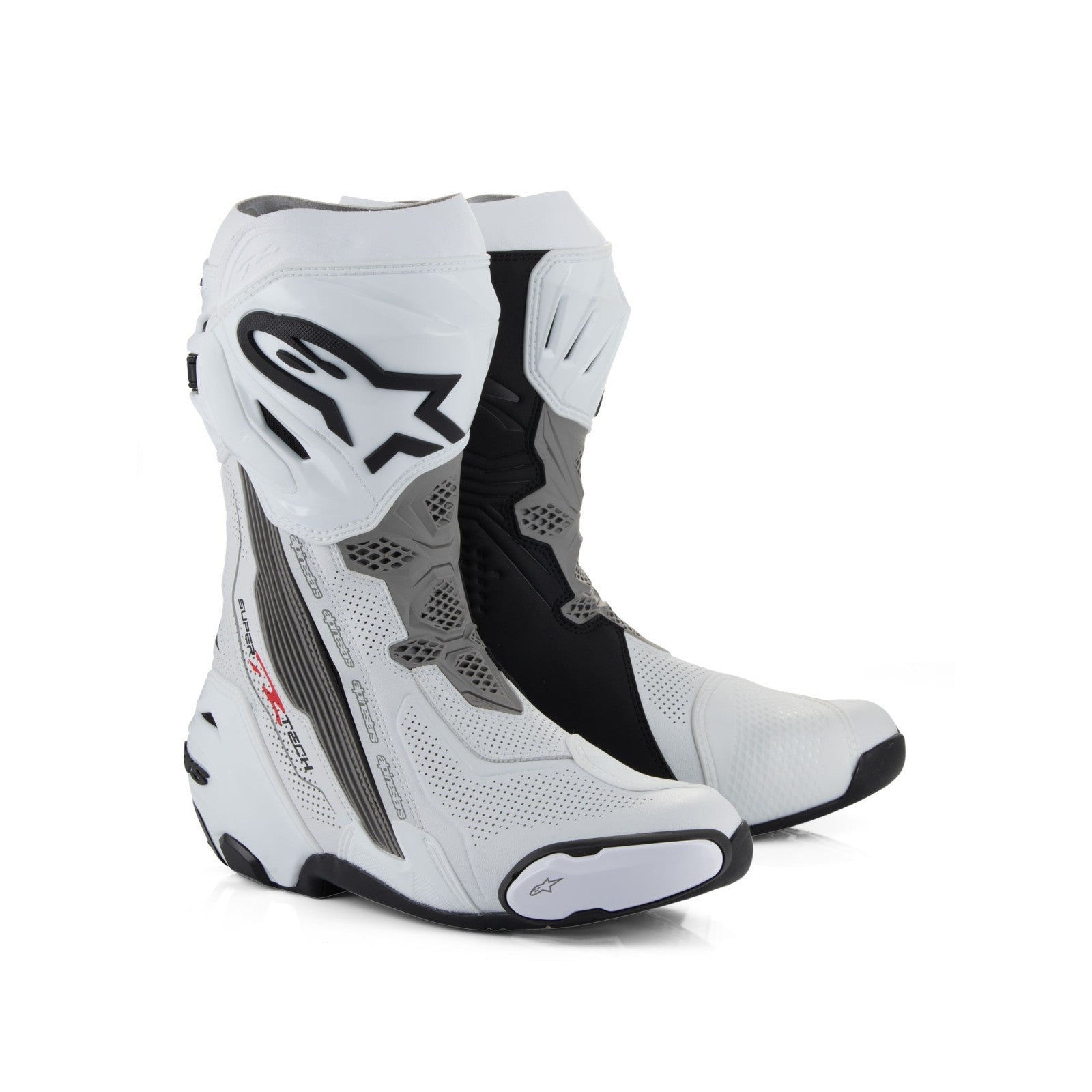 Alpinestars Supertech R Vented Motorcycle Bike Sports Trace Race Boots White Gry