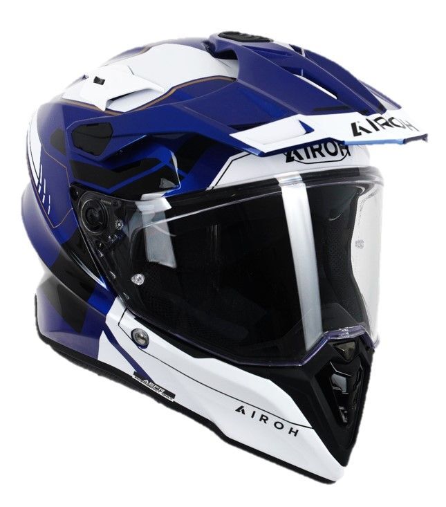 Airoh Commander 2 Adventure ECE 22.06 Carbon Motorcycle Helmet Reveal Blue Gloss