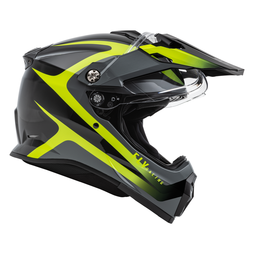 Fly Racing Trekker Pulse Dual Sport Adventure Motorcycle Bike Helmet Black HiViz