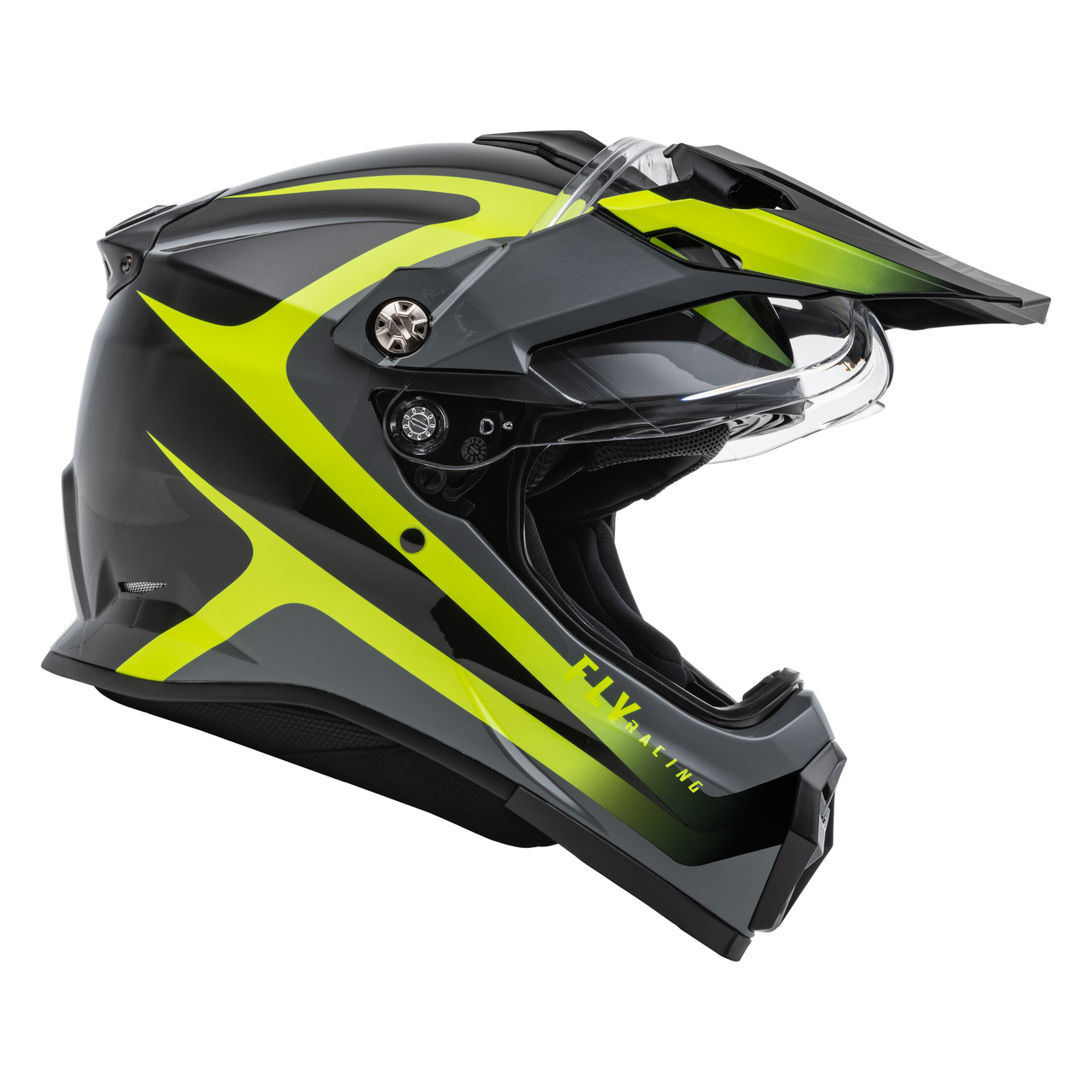 Fly Racing Trekker Pulse Dual Sport Adventure Motorcycle Bike Helmet Black HiViz