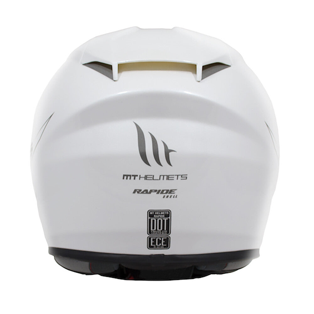 MT Rapide Fiberglass Full Face Motorcycle Motorbike Helmet Pearl White