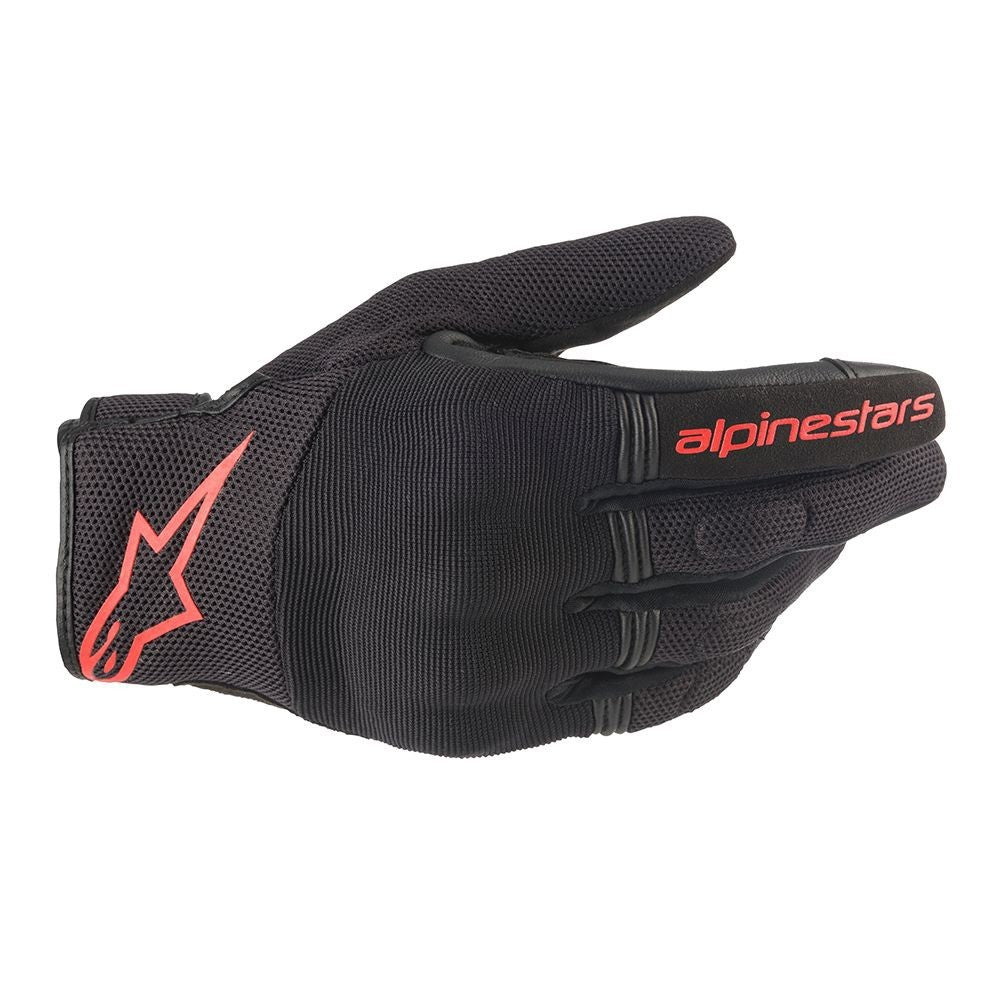 Alpinestars Copper Lightweight Motorcycle Motorbike Gloves Black & Red Fluo