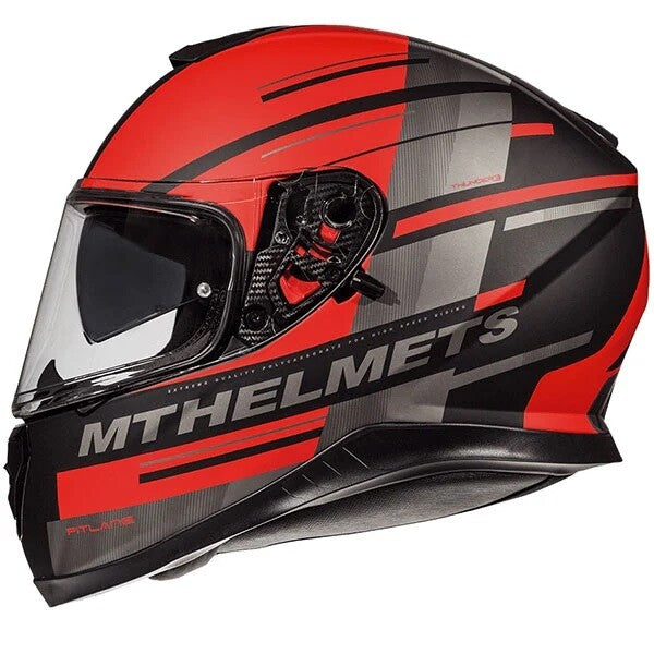 MT Thunder 3 SV Pitlane Motorcycle Motorbike Full Face Helmet Matt Red / Black