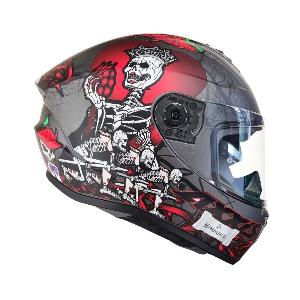 Draken S Horrorland Full Face ECE 2206 Motorcycle Motorbike Helmet Matt Titanium