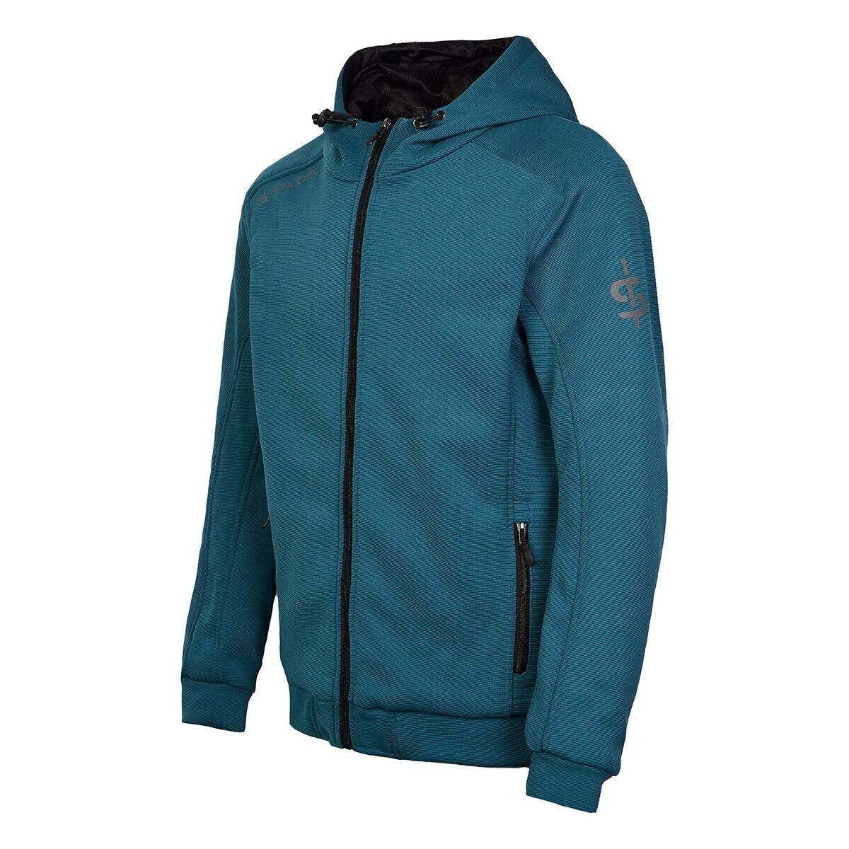 Spada Blade Zip Front CEAA Motorcycle Motorbike Armoured Hoodie Coral Blue