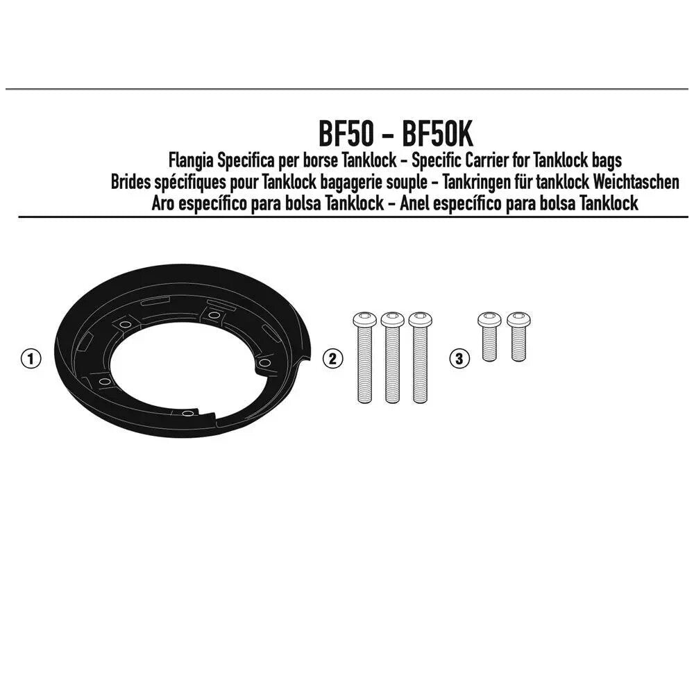 Kappa BF50K Motorcycle Tanklock Flange Kit Tank Bags - Suzuki V-Strom 14-24