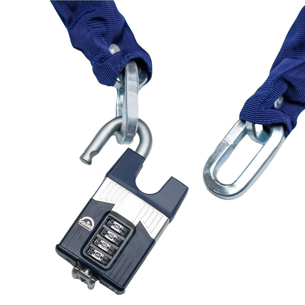 Squire Gold Motorcycle Bicycle Warrior 1.2M, 10mm Chain 65mm Combination Padlock