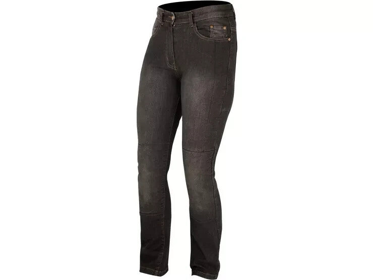 Weise Tundra Armoured Aramid Denim Womens CE Motorcycle Motorbike Jeans - Black