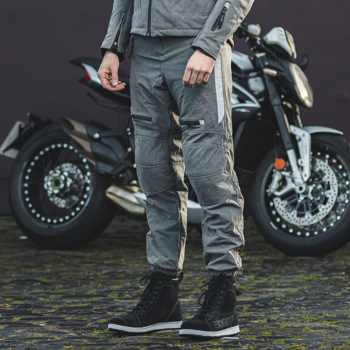 Spada Commute CE Waterproof Soft Shell Motorcycle Motorbike Trousers Pants Grey