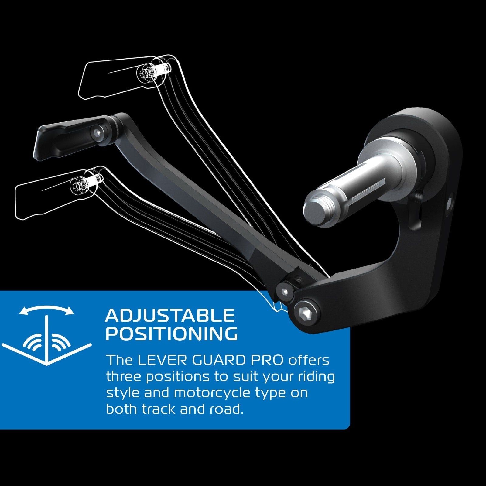 Oxford Lever Guard Pro Universal Racing Motorcycle Brake Lever Hand Guard Black