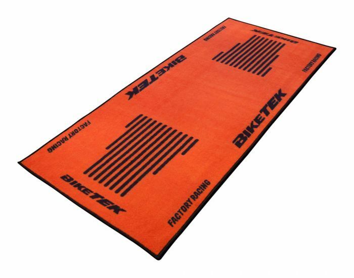 Bike Tek Orange Black Motorcycle Motorbike Workshop Garage Mat Series 3 190x80cm