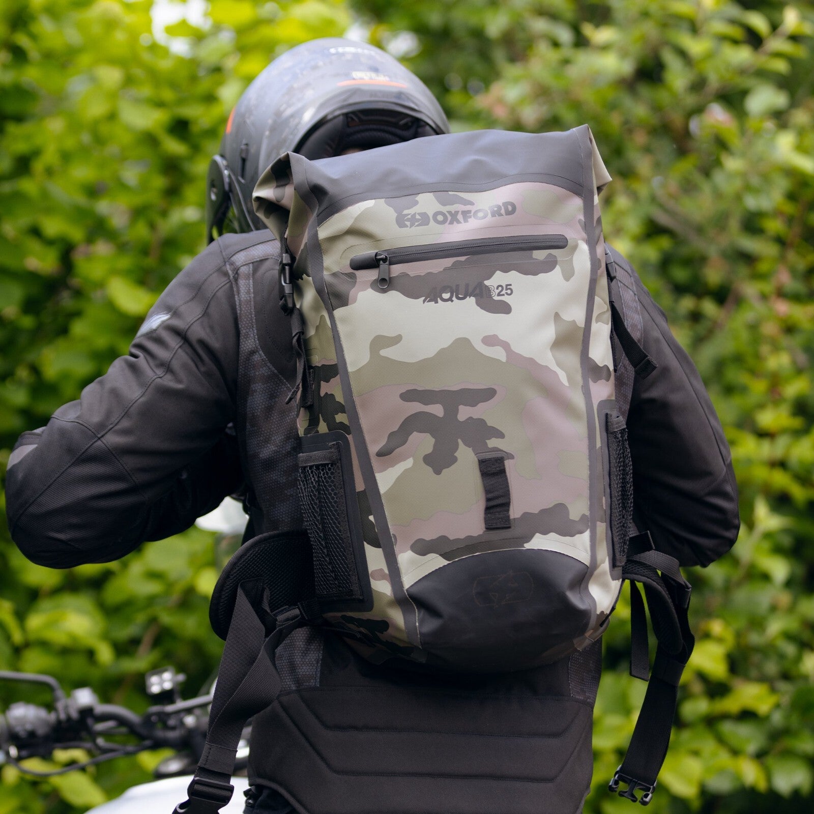 Oxford Aqua B25 Hydro Waterproof 25 Litre Motorcycle Motorbike Back Pack Camo