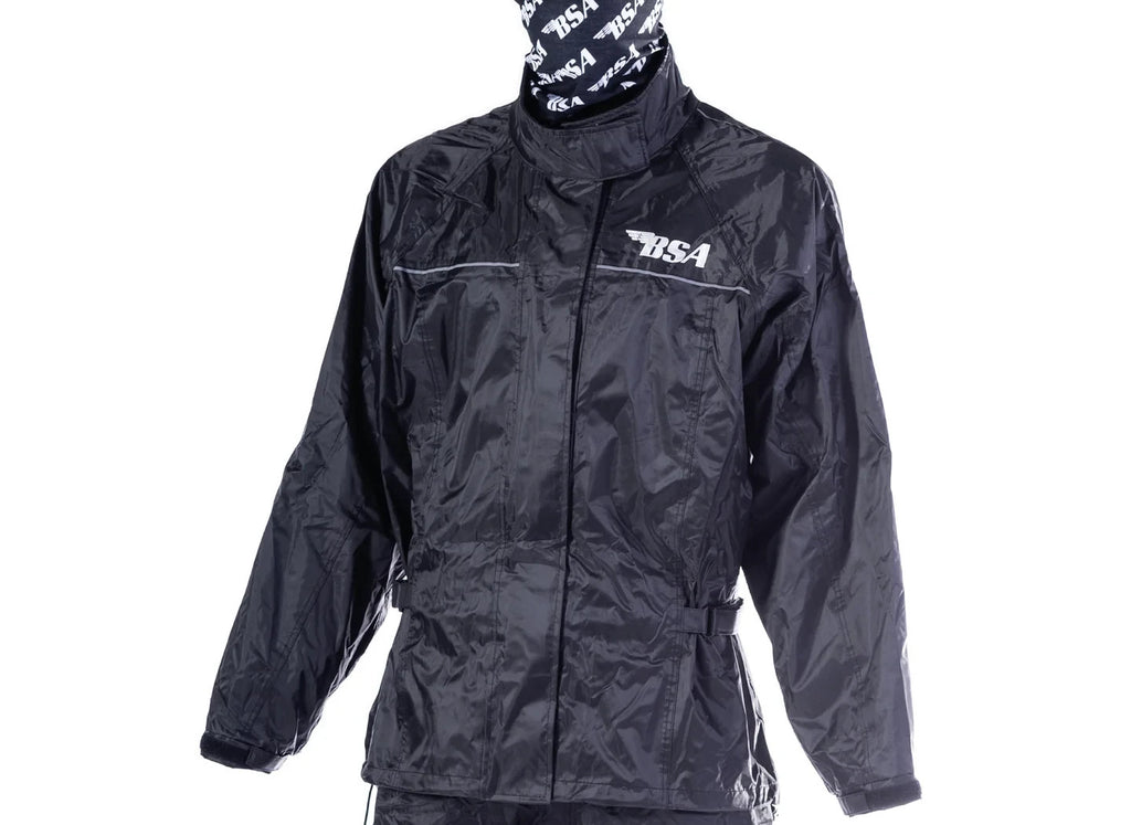 BSA Waterproof Motorcycle Motorbike Over Jacket - Black