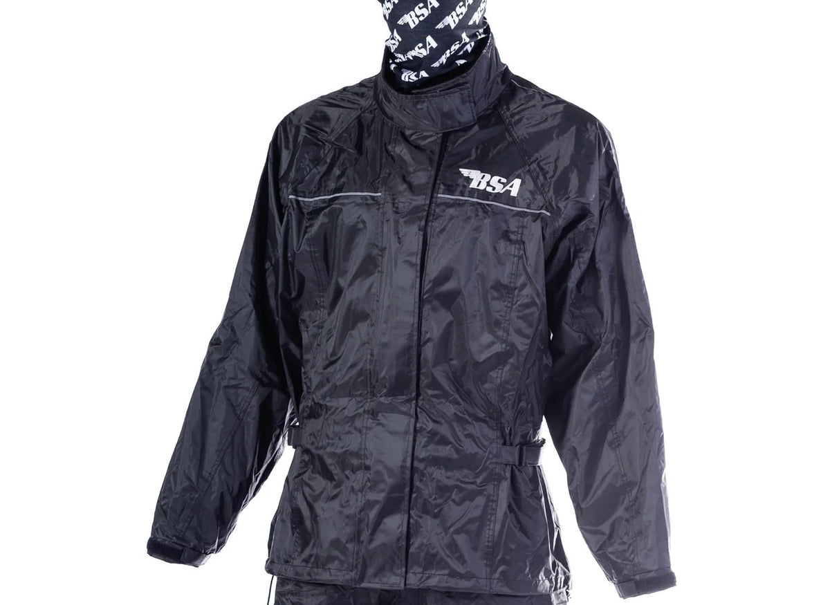 BSA Waterproof Motorcycle Motorbike Over Jacket - Black