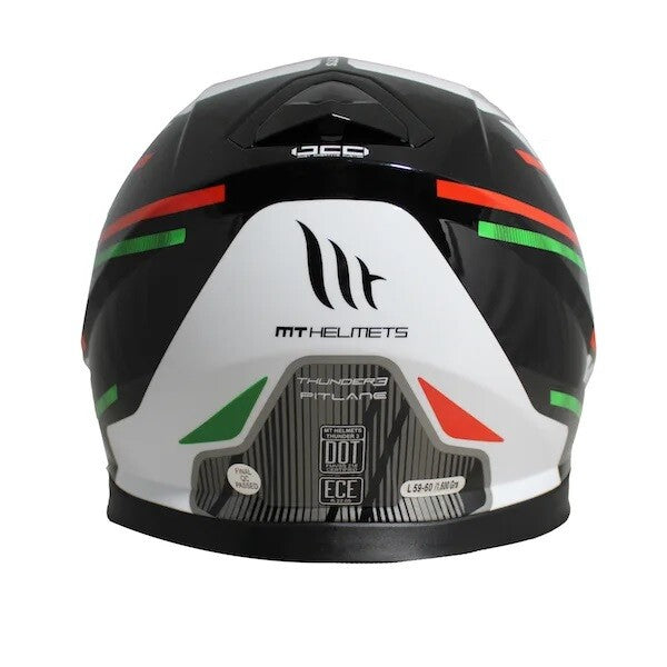 MT Thunder 3 SV Pitlane Motorcycle Motorbike Full Face Helmet Green Black Red