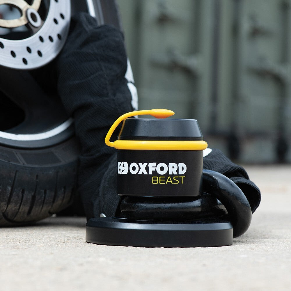 Oxford Beast Motorcycle Motorbike Sold Secure Diamond Floor Ground Lock - LK115