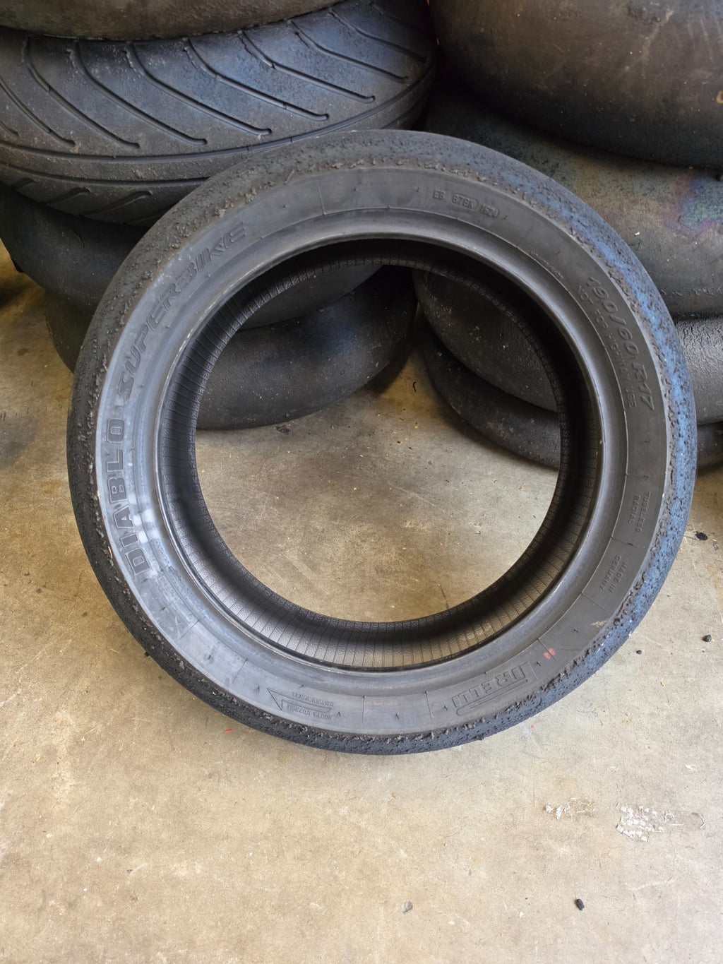 Pirelli Diablo Superbike SC1 190/60-17 Used BSB Scrub Motorcycle Tyre - RS11