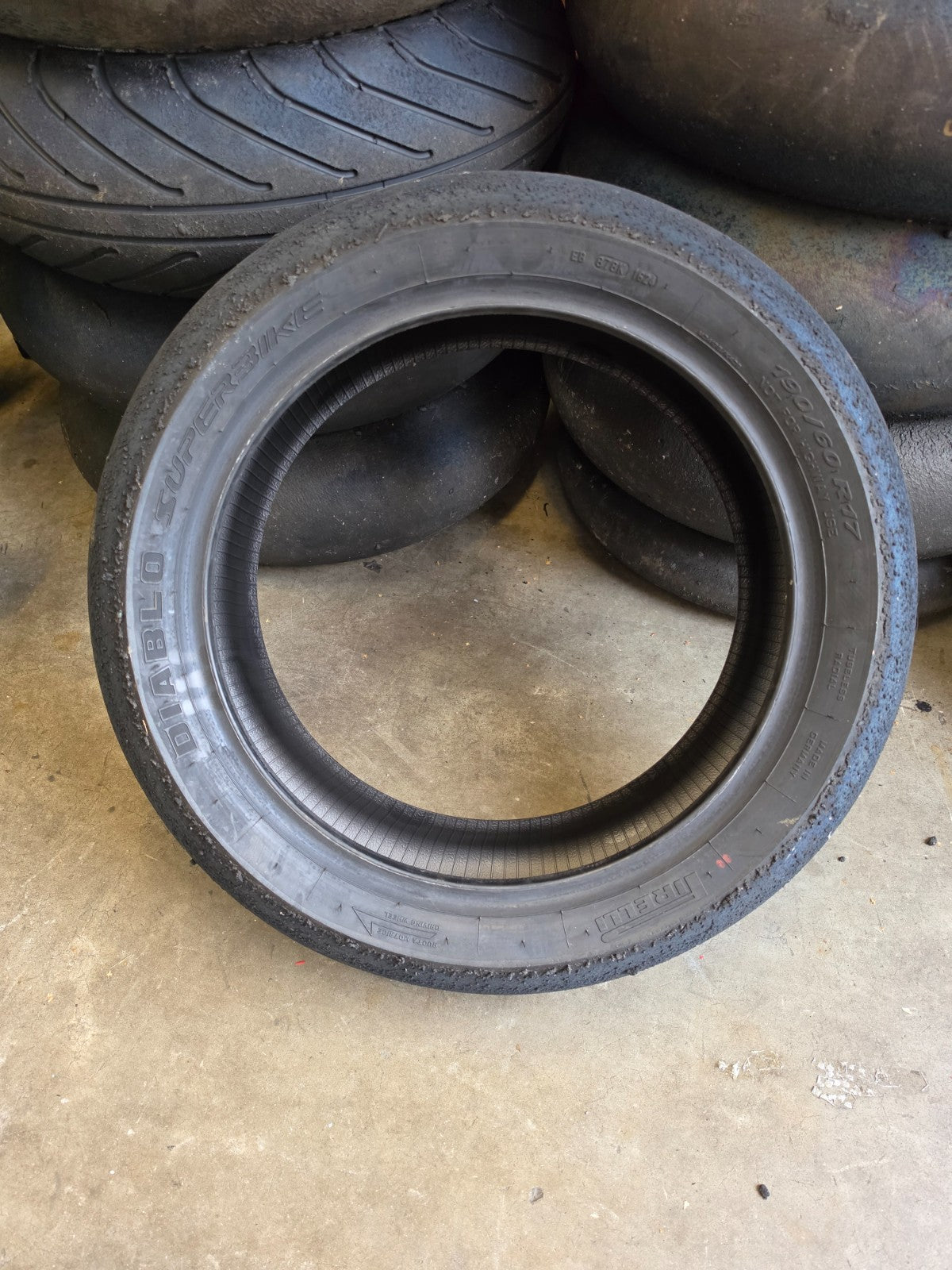 Pirelli Diablo Superbike SC1 190/60-17 Used BSB Scrub Motorcycle Tyre - RS11