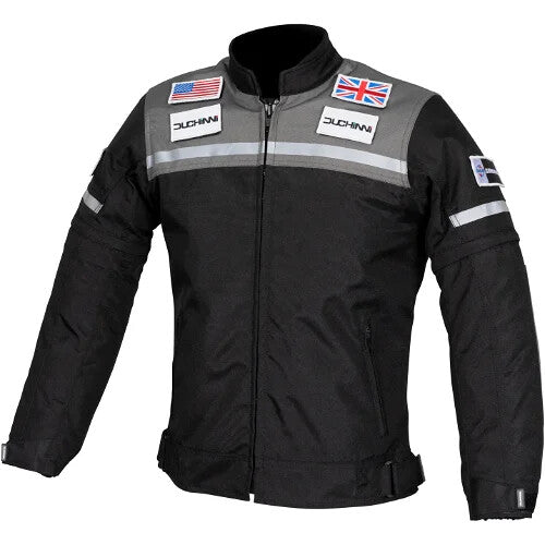 Duchinni Grid Kids CEAA Motorcycle Motorbike Jacket Black Gun